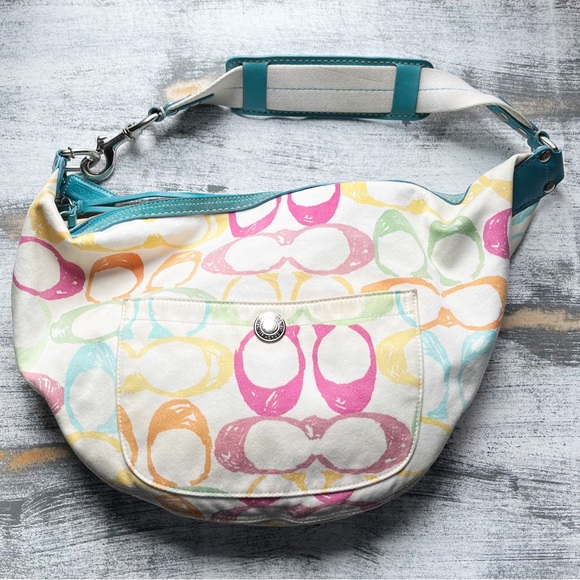 Coach Handbags - Vintage Coach 5658 multi color scribble monogram shoulder bag purse